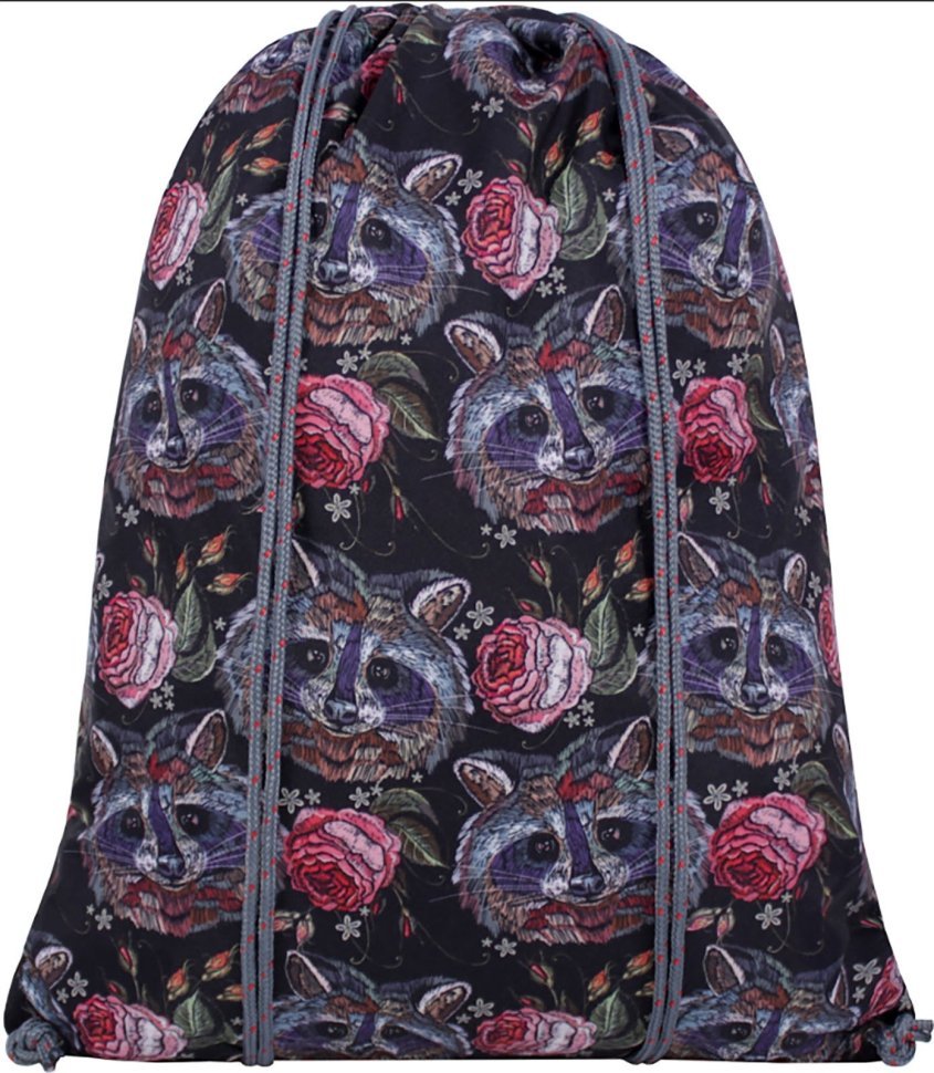 Текстильный рюкзак с енотами на затяжках Bagland Котомка 53806