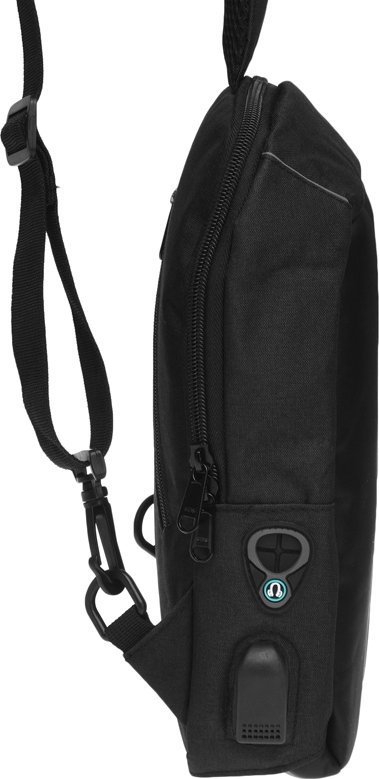 Чоловіча сумка-слінг із чорного поліестеру в середньому розмірі Remoid (21942)