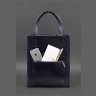 Містка сумка шоппер темно-синього кольору з натуральної шкіри BlankNote Бетсі (12824) - 2