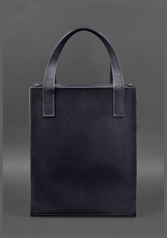 Містка сумка шоппер темно-синього кольору з натуральної шкіри BlankNote Бетсі (12824)