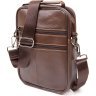 Темно-коричневая мужская сумка-барсетка из натуральной кожи на молнии Vintage (20434) - 2
