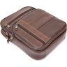 Темно-коричневая мужская сумка-барсетка из натуральной кожи на молнии Vintage (20434) - 3