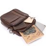 Темно-коричнева чоловіча сумка-барсетка з натуральної шкіри на блискавці Vintage (20434) - 5