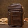 Темно-коричнева чоловіча сумка-барсетка з натуральної шкіри на блискавці Vintage (20434) - 6