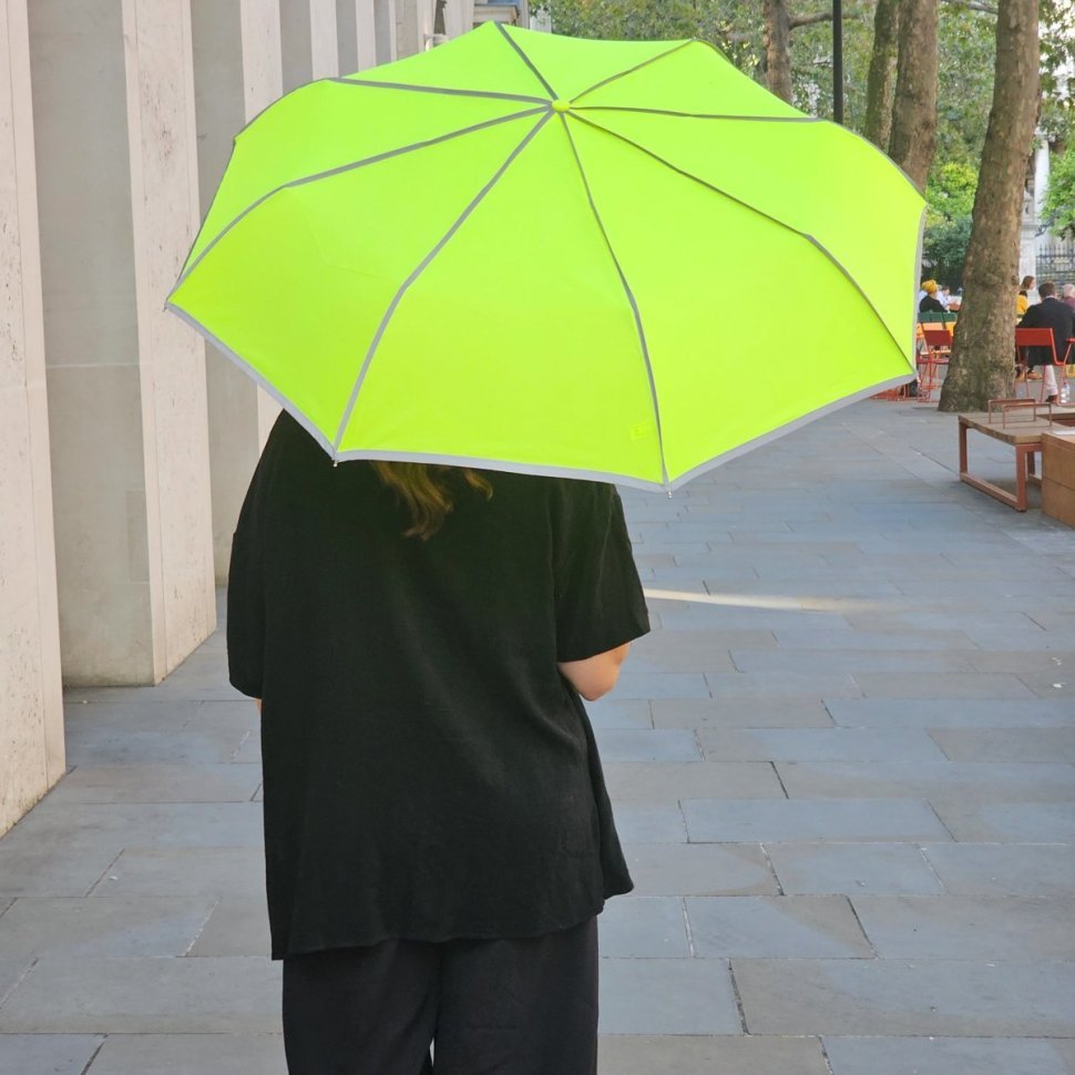 Зонт женский Fulton L353-040881 UV Minilite-1 Neon (Круглый купол, однотонный неоновый лимонный) 94206 modnotak фото №3
