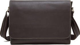 Горизонтальная мужская сумка на плечо из натуральной кожи коричневого цвета Vintage (20007)