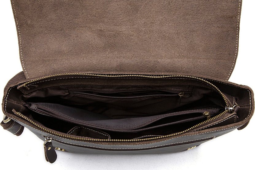 Горизонтальна чоловіча сумка на плече з натуральної шкіри коричневого кольору Vintage (20007)