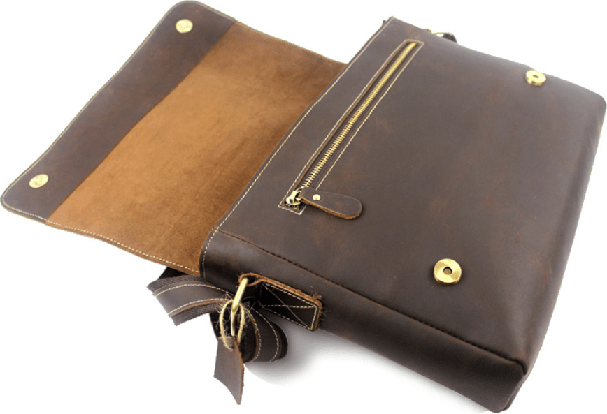 Горизонтальная мужская сумка на плечо из натуральной кожи коричневого цвета Vintage (20007)