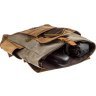 Удобный текстильный рюкзак серого цвета с карманами canvas Vintage (20111) - 2