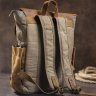 Зручний текстильний рюкзак сірого кольору з кишенями canvas Vintage (20111) - 7