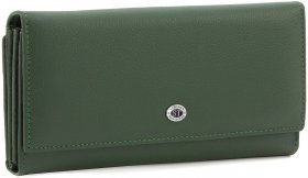 Темно-зеленый многофункциональный женский кошелек из натуральной кожи ST Leather (19090)