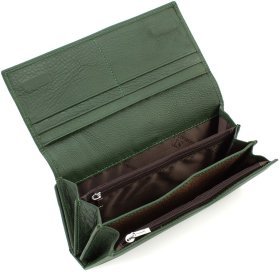 Темно-зеленый многофункциональный женский кошелек из натуральной кожи ST Leather (19090)