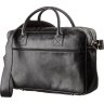Большая черная мужская сумка-портфель из натуральной высококачественной кожи SHVIGEL (19118) - 2