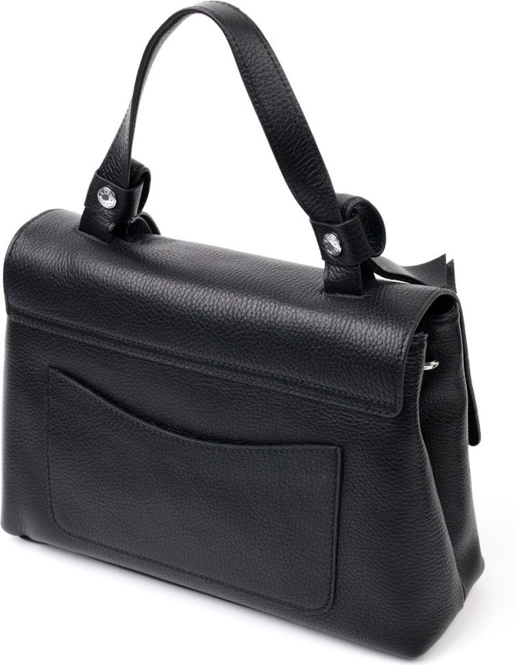 Деловая женская сумка из натуральной кожи черного цвета KARYA (2420892)
