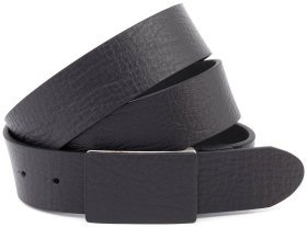 Італійський шкіряний ремінь зі шкіряною пряжкою цвях Gherardini 40826 чорний