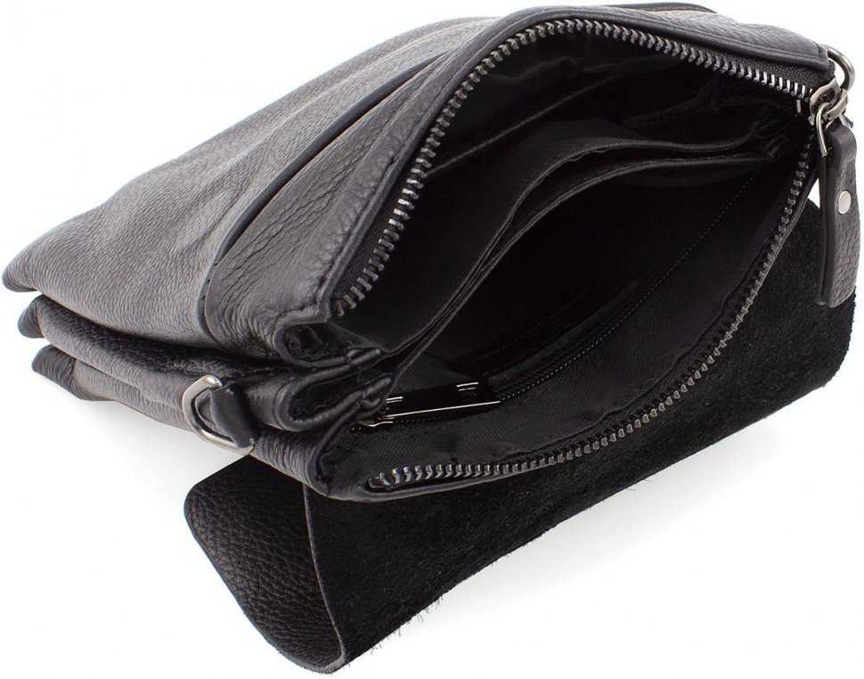 Небольшая сумка на плечо из натуральной кожи с выраженной фактурой Leather Collection (11122)