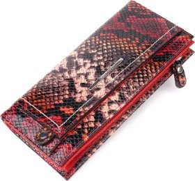 Різнобарвний жіночий гаманець із натуральної шкіри під рептилію KARYA (2421092)