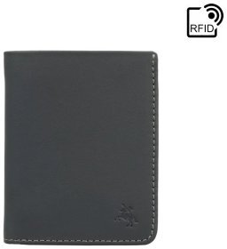 Вертикальний чоловічий гаманець з гладкої шкіри без застібки Visconti VSL41 94906 сіро-жовтого кольору (Велика Британія)