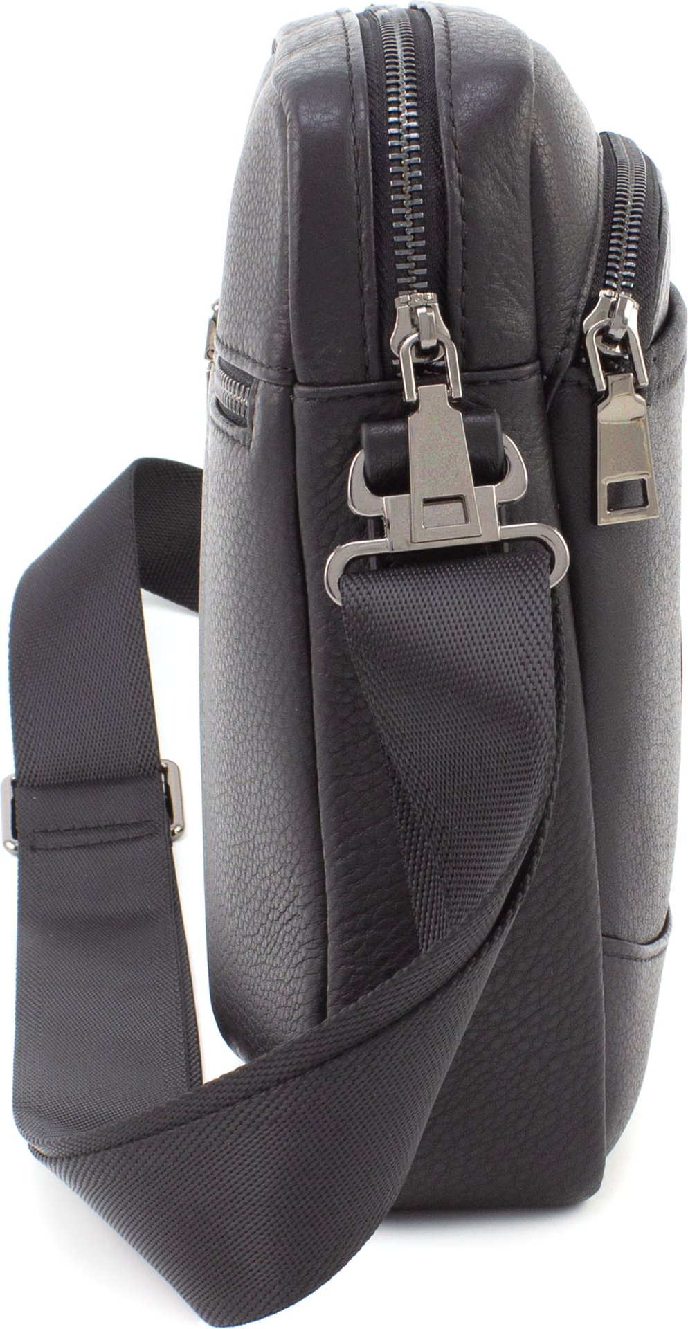 Черная повседневная мужская сумка из высококачественной кожи Marco Coverna (21075)