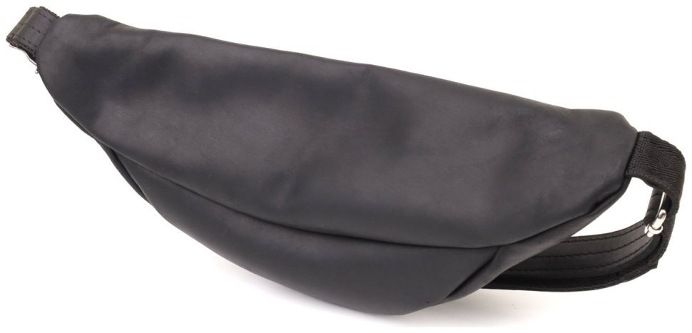 Классическая мужская сумка бананка из винтажной кожи черного цвета Shvigel 95106 фото №2 Классическая мужская сумка бананка из винтажной кожи черного цвета Shvigel 95106 modnotak фото №2