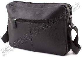 Чоловіча сумка-месенджер зі шкіри чорного кольору KLEVENT (11615)