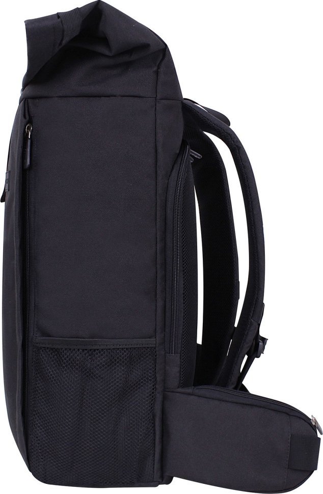 Чорний рюкзак з текстилю для ноутбука до 15 дюймів Bagland Roll 55406