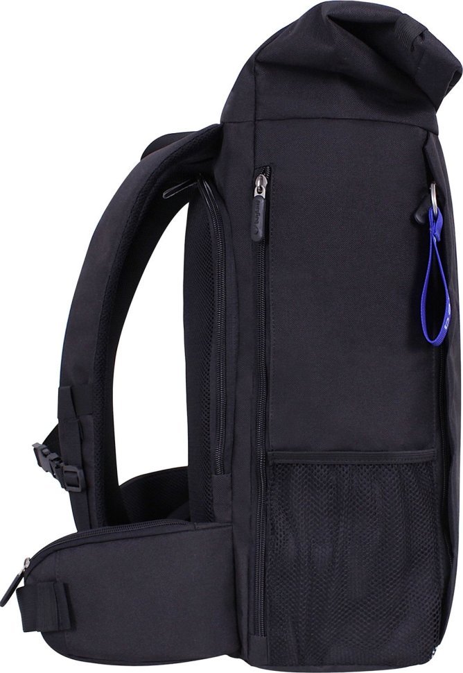 Чорний рюкзак з текстилю для ноутбука до 15 дюймів Bagland Roll 55406