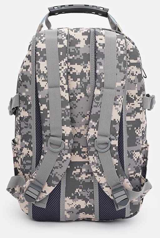 Серый текстильный мужской тактический рюкзак с принтом пиксель Monsen (56006)