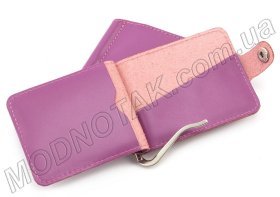 Красивый женский зажим на кнопке из натуральной кожи ST Leather (18578)