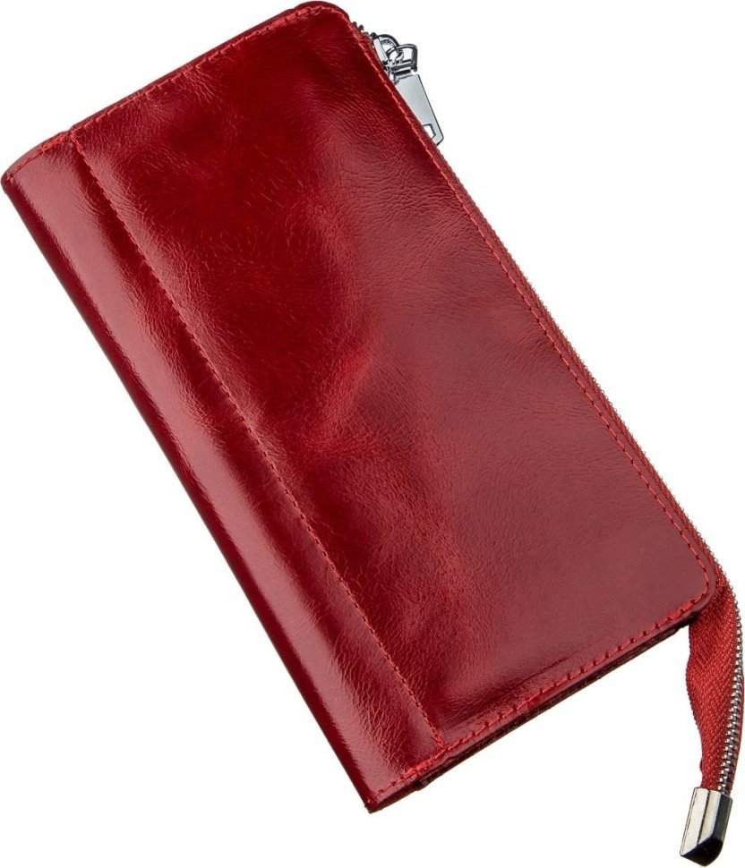 Червоний жіночий гаманець з натуральної шкіри на блискавці SHVIGEL (2416185)