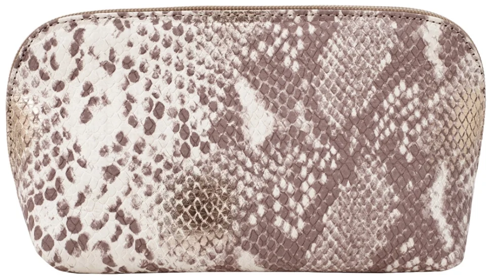 Кожаная женская косметичка с кистевым ремешком Desisan 106806 под рептилию бежевая фото №3 Кожаная женская косметичка с кистевым ремешком Desisan 106806 под рептилию бежевая modnotak фото №3