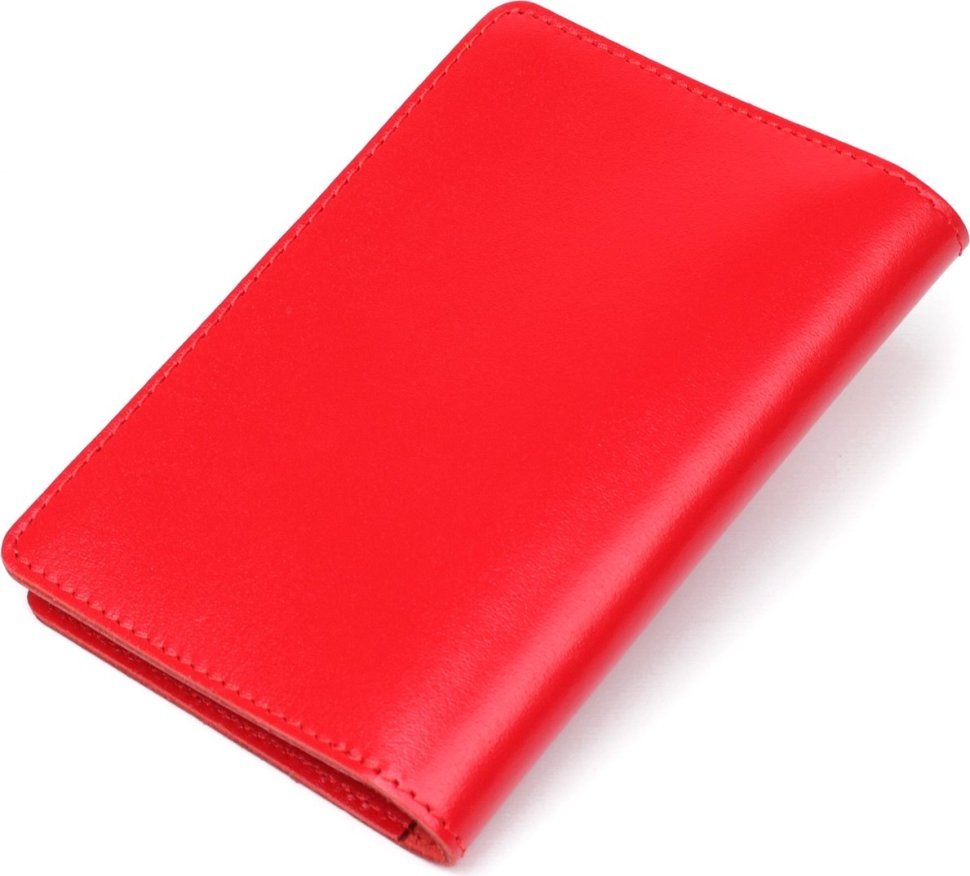 Красная женская обложка на водительские документы из натуральной кожи SHVIGEL (2413984)