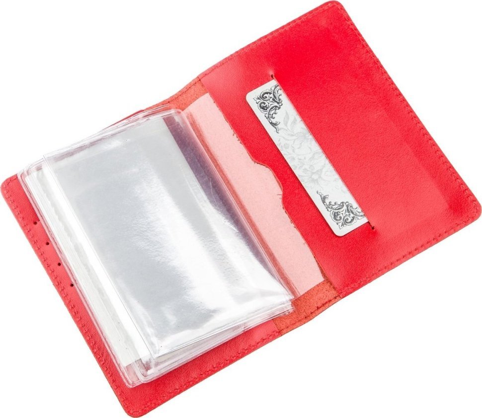 Червона жіноча обкладинка на документи водія з натуральної шкіри SHVIGEL (2413984)