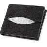 Тонке чорне портмоне зі справжньої шкіри морського ската STINGRAY LEATHER (024-18009) - 1