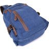 Яркий синий рюкзак из текстиля большого размера Vintage (20602)  - 4