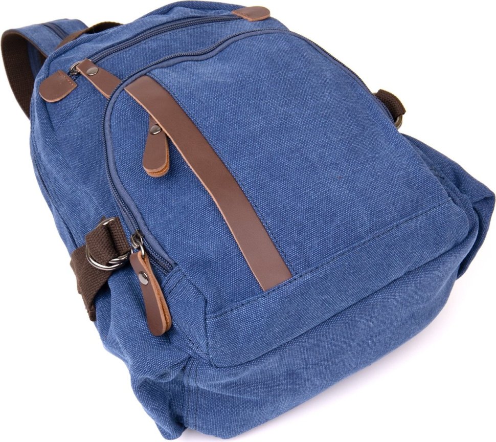 Яскравий синій рюкзак з текстилю великого розміру Vintage (20602)