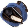 Яскравий синій рюкзак з текстилю великого розміру Vintage (20602) - 5