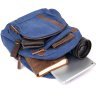 Яскравий синій рюкзак з текстилю великого розміру Vintage (20602) - 6