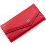 Червоний жіночий шкіряний гаманець з асиметричним клапаном на кнопці ST Leather 1767406 - 1