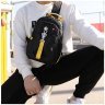 Стильний чоловічий текстильний рюкзак слінг чорного кольору Confident 77406 - 5