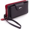 Чорно-червоний жіночий гаманець-клатч із натуральної шкіри на зап'ястя Karya 67506 - 1