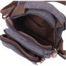 Чоловіча текстильна сумка-барсетка темно-сірого кольору з ручкою Vintage 2422218 - 4