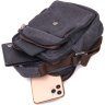 Мужская текстильная сумка-барсетка темно-серого цвета с ручкой Vintage 2422218 - 6