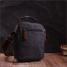 Чоловіча текстильна сумка-барсетка темно-сірого кольору з ручкою Vintage 2422218 - 8