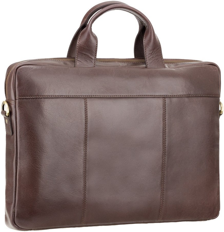 Вместительная кожаная мужская сумка коричневого цвета для ноутбука до 13 дюймов Visconti Charles 69006