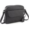 Чорна жіноча сумка-кроссбоді із фактурної шкіри високої якості Grande Pelle (59106) - 1