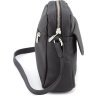 Чорна жіноча сумка-кроссбоді із фактурної шкіри високої якості Grande Pelle (59106) - 2