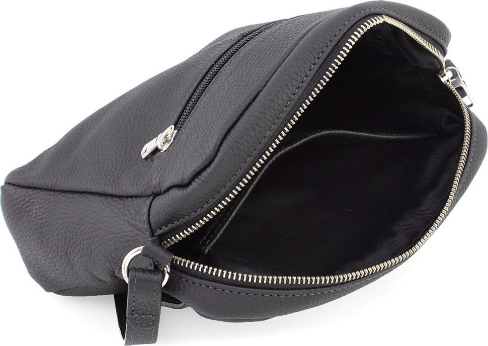 Чорна жіноча сумка-кроссбоді із фактурної шкіри високої якості Grande Pelle (59106)