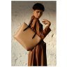 Жіноча сумка-шоппер із високоякісної натуральної шкіри темно-бежевого кольору BlankNote Walker Mini 79106 - 2