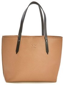 Жіноча сумка-шоппер із високоякісної натуральної шкіри темно-бежевого кольору BlankNote Walker Mini 79106